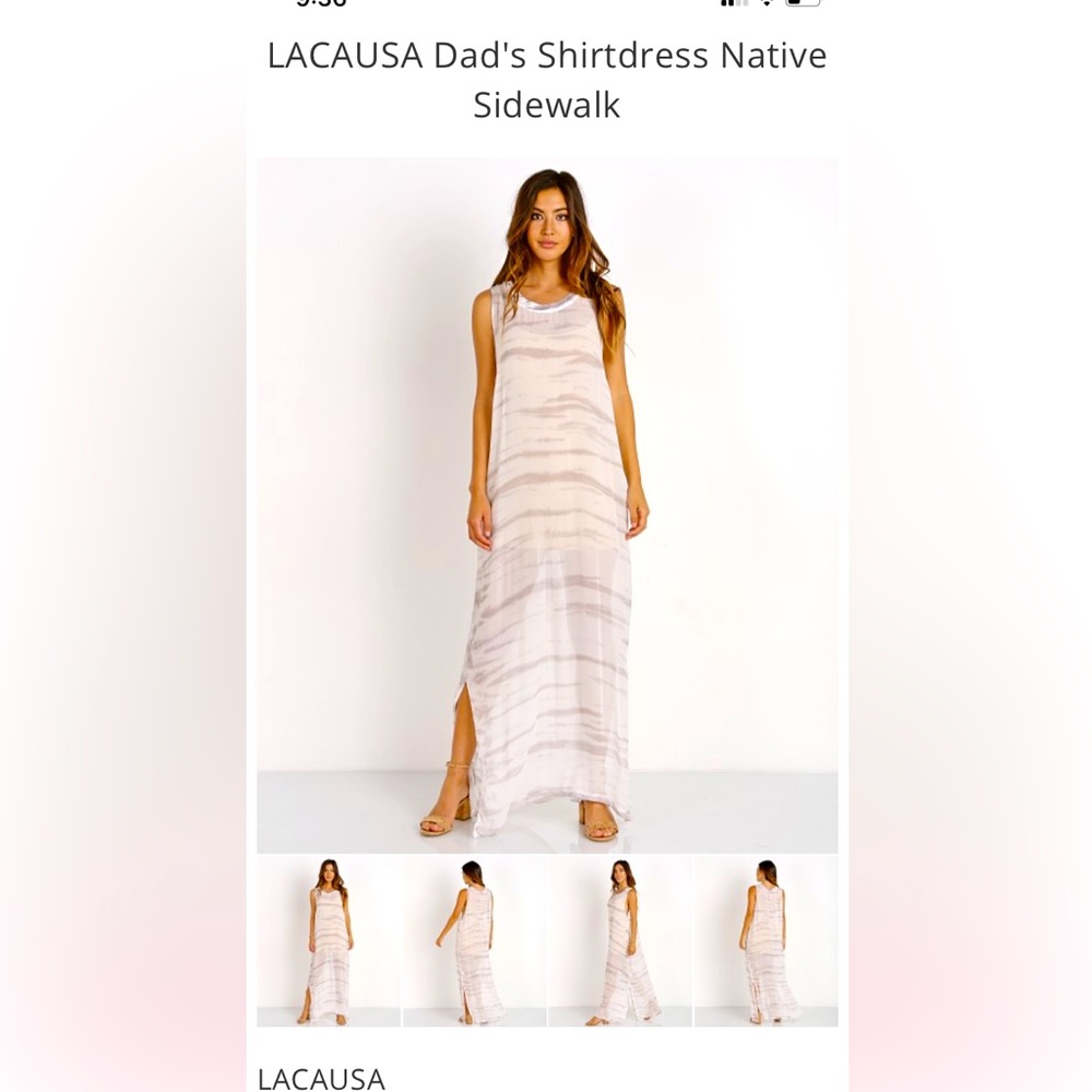LACAUSA Dad's Shirt Dress Tie Dye Maxi Size Small